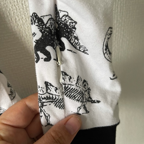 Black and white dinosaur bones baby romper - Picture 2 of 2